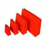 Papierová taška červená lesklá, bavlnené ušká, 540 x 140 x 445 mm