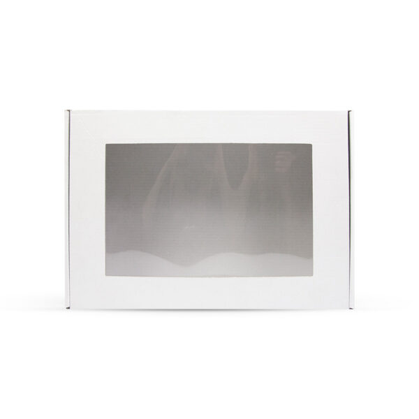 Darčeková krabica s okienkom biela, stredná
