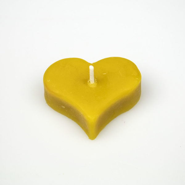Sviečka Srdiečko žlté, v 2 cm