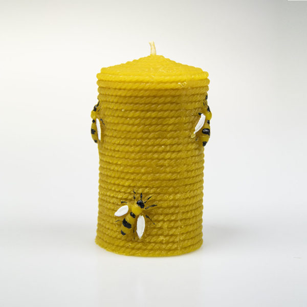 Sviečka-veľký stĺp so včelami, v 9 cm