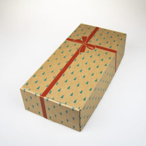 Veľká krabica hnedá s vianočným motívom